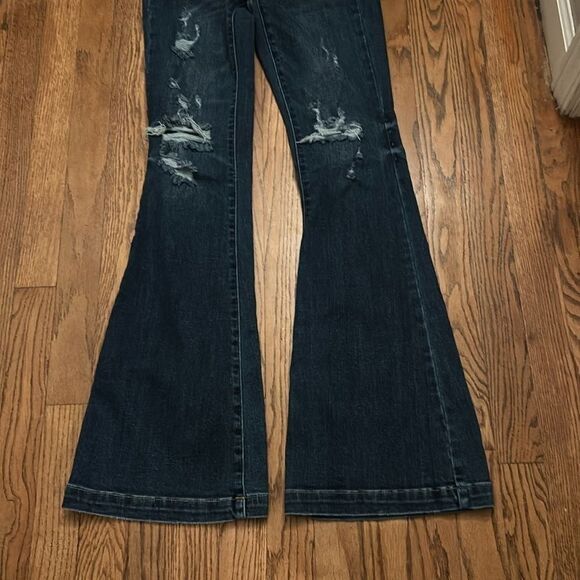 Judy Blue Trouser Flare Distressed jeans 1/25 C - Picture 3 of 11